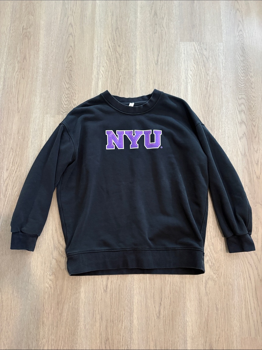 Black NYC lululemon Crewneck Sweater with Purple Logo